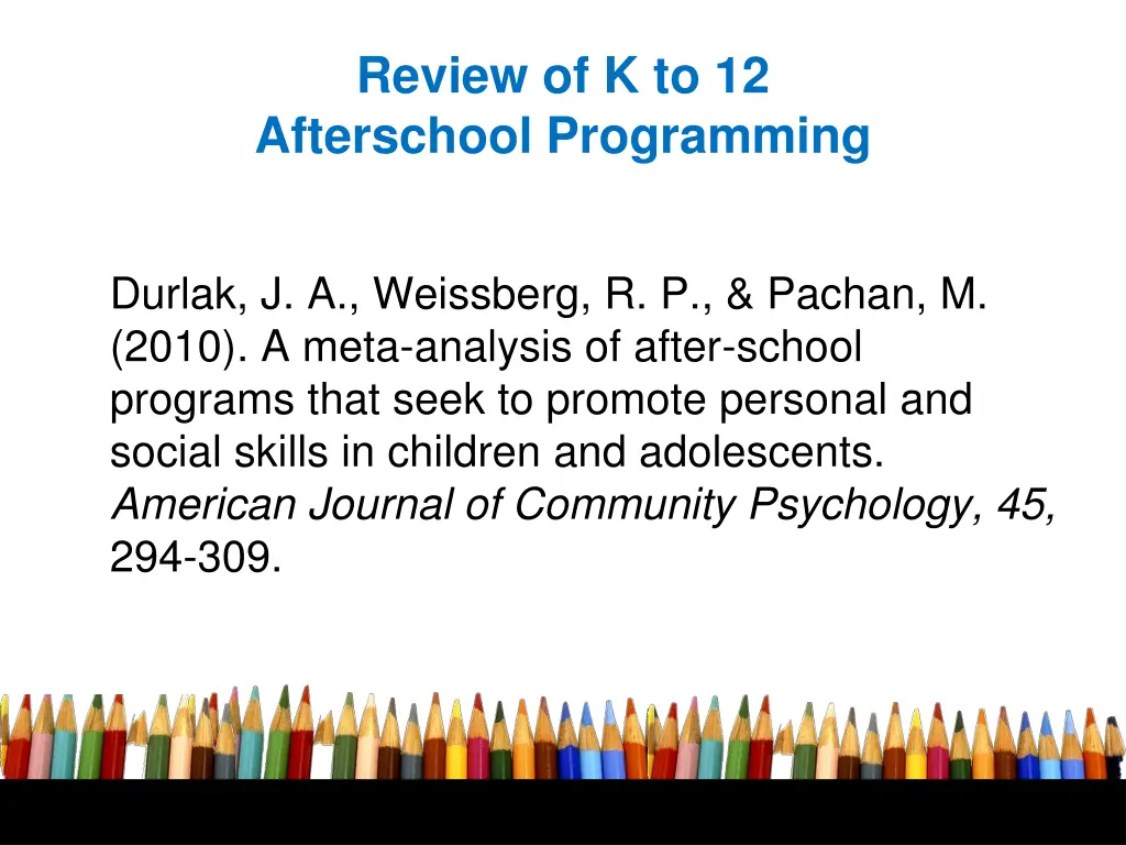 review of k to 12 afterschool programming