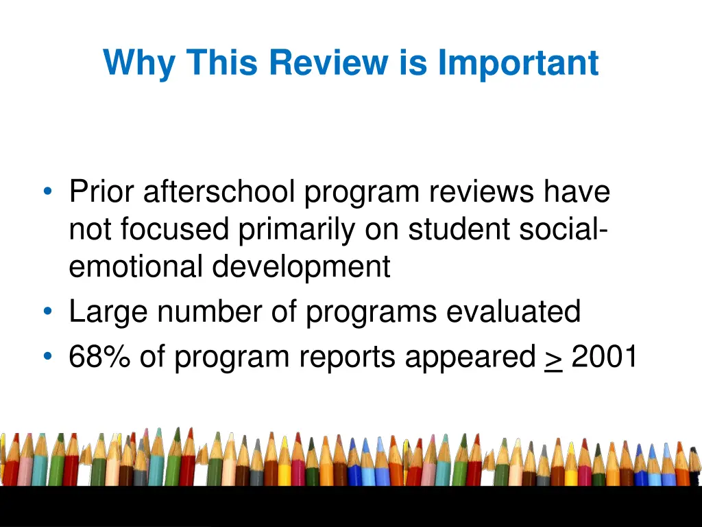 why this review is important