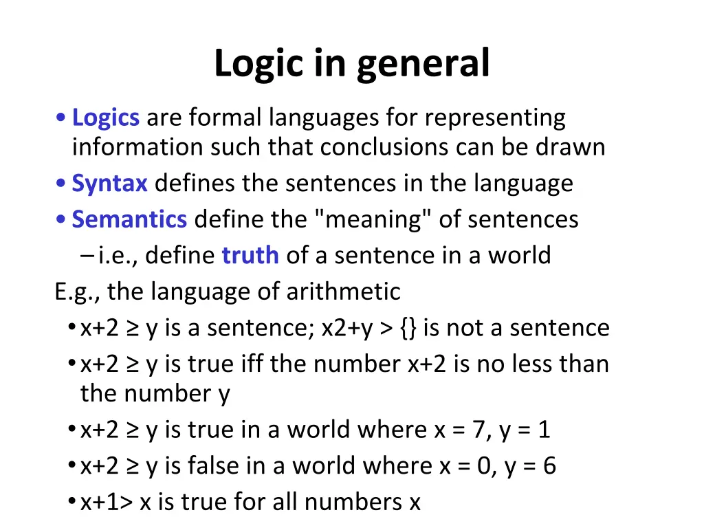 logic in general