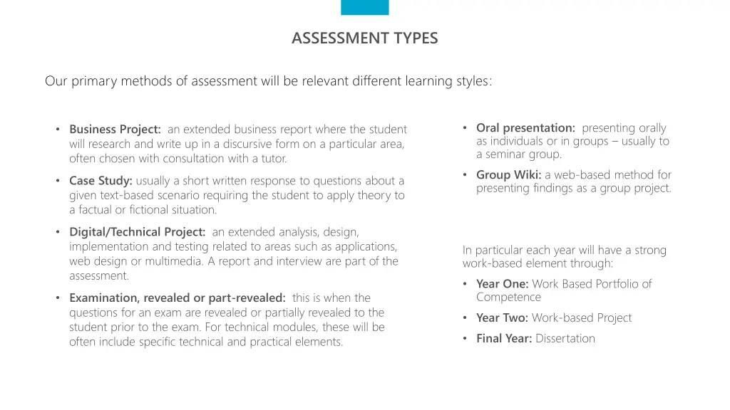 assessment types