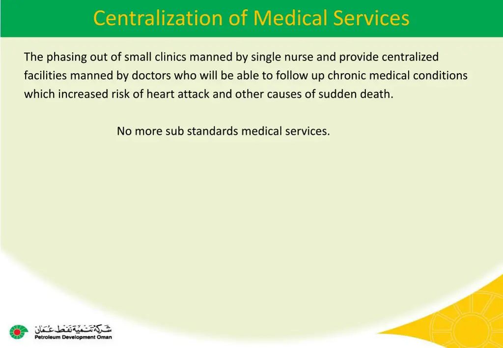 centralization of medical services