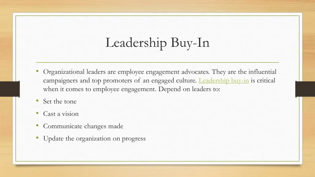leadership buy in