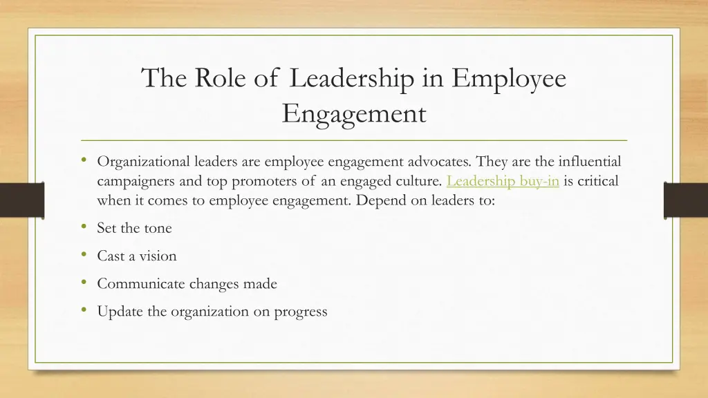the role of leadership in employee engagement
