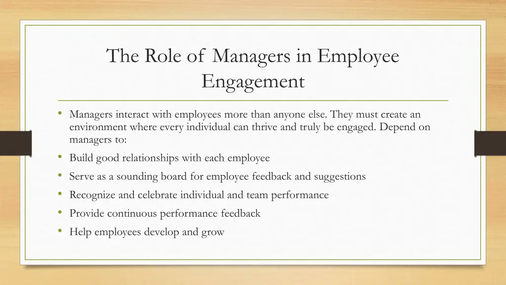 the role of managers in employee engagement