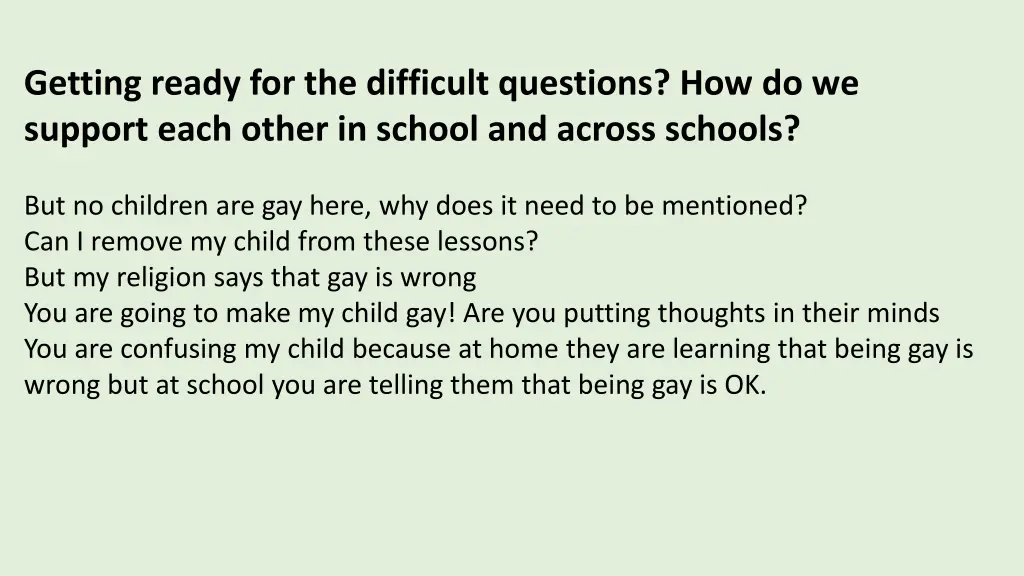 getting ready for the difficult questions