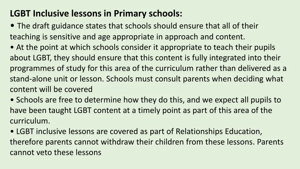 lgbt inclusive lessons in primary schools