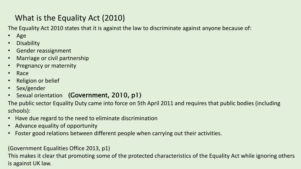what is the equality act 2010 the equality