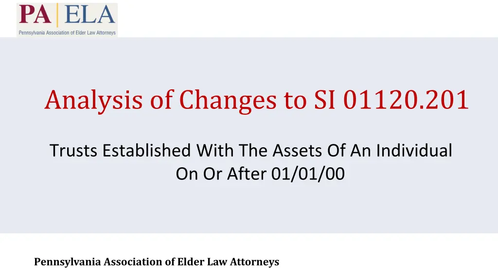 analysis of changes to si 01120 201