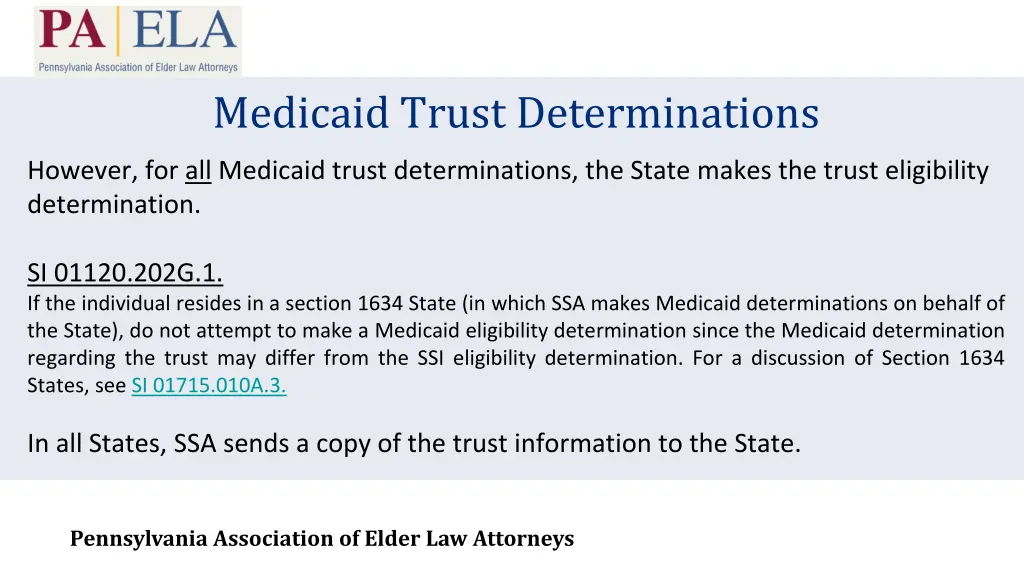 medicaid trust determinations 1