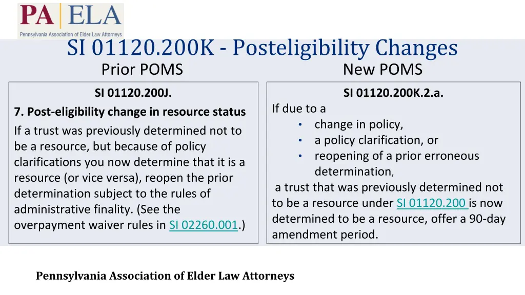si 01120 200k posteligibility changes prior poms