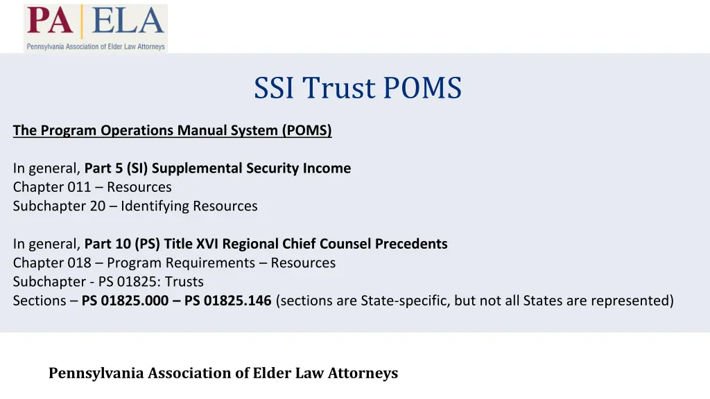ssi trust poms