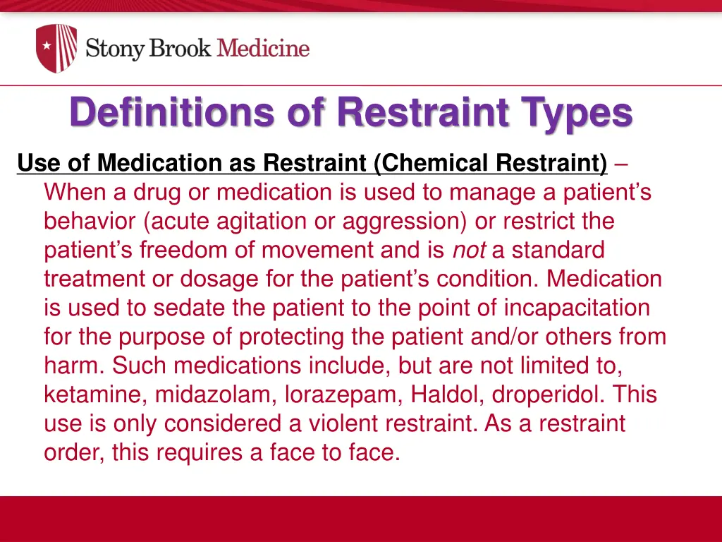 definitions of restraint types 1