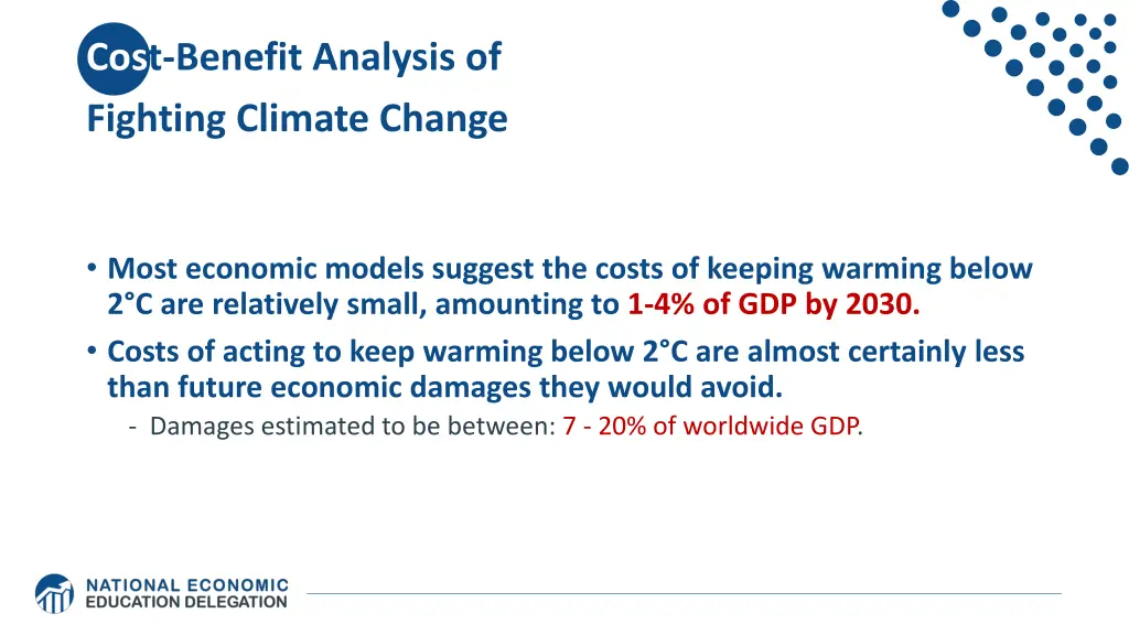 cost benefit analysis of fighting climate change