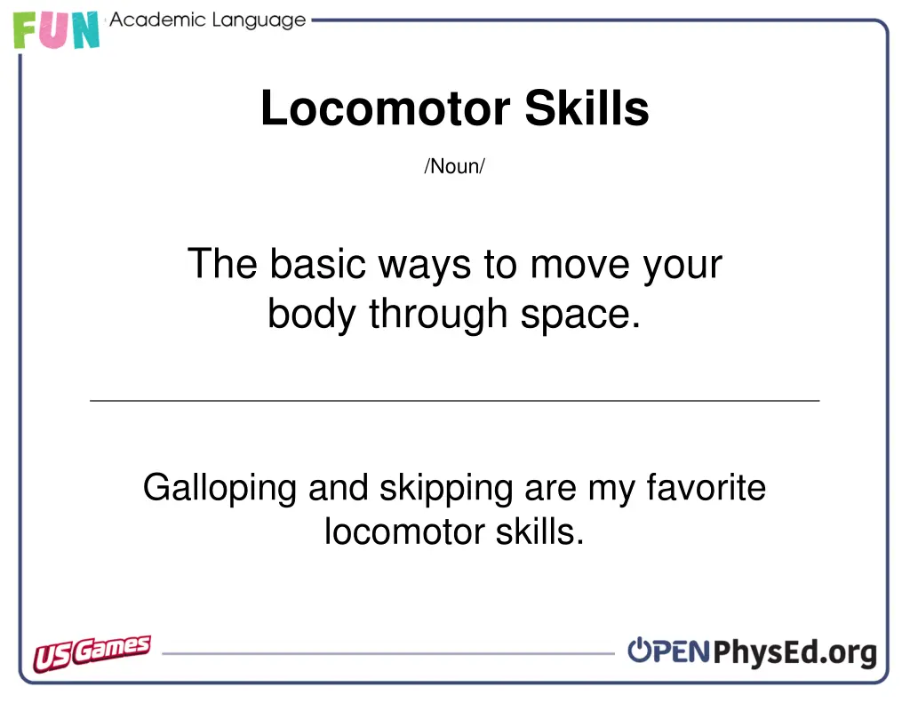 locomotor skills