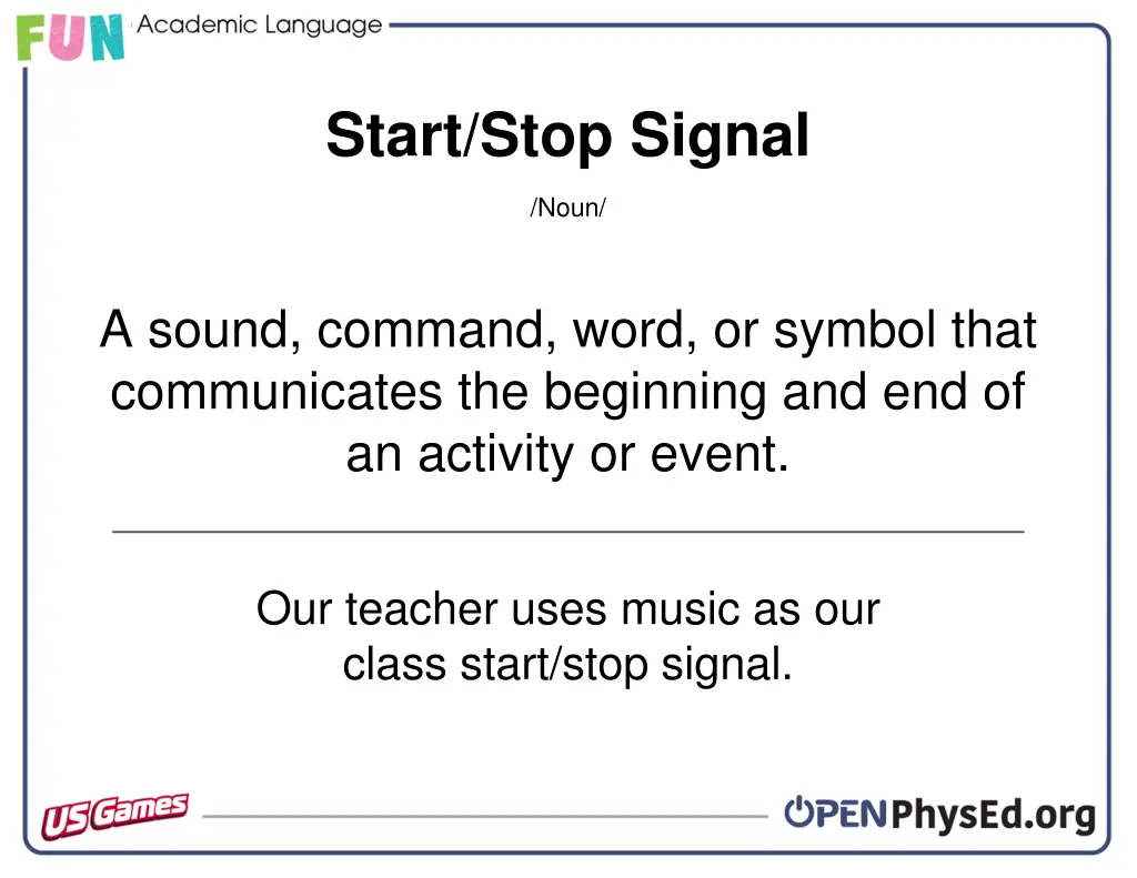 start stop signal