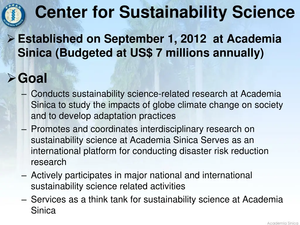 center for sustainability science