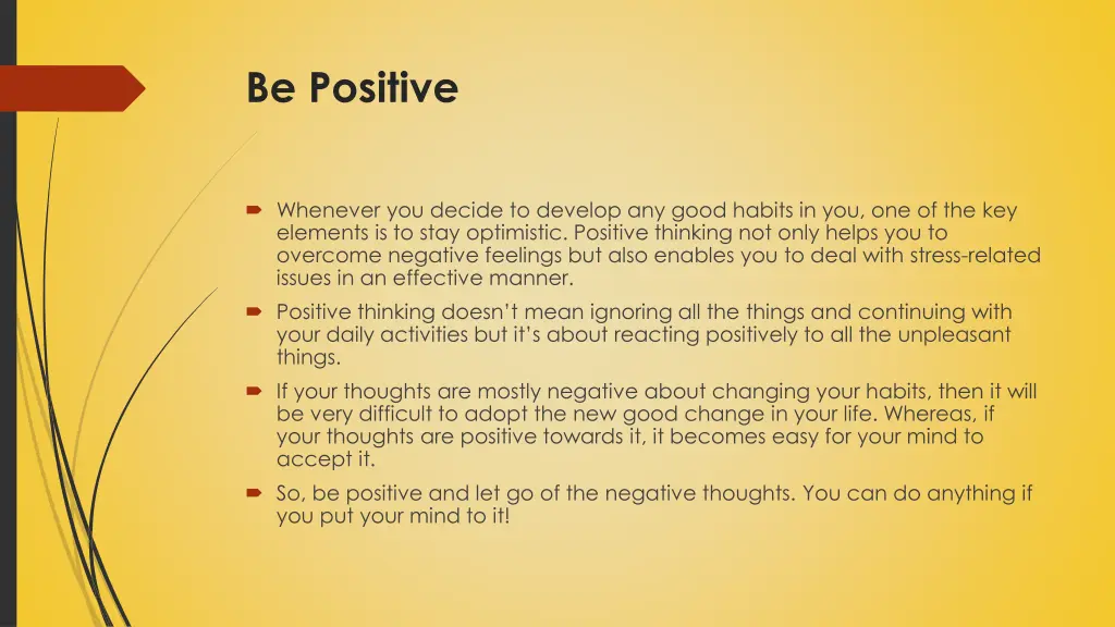 be positive
