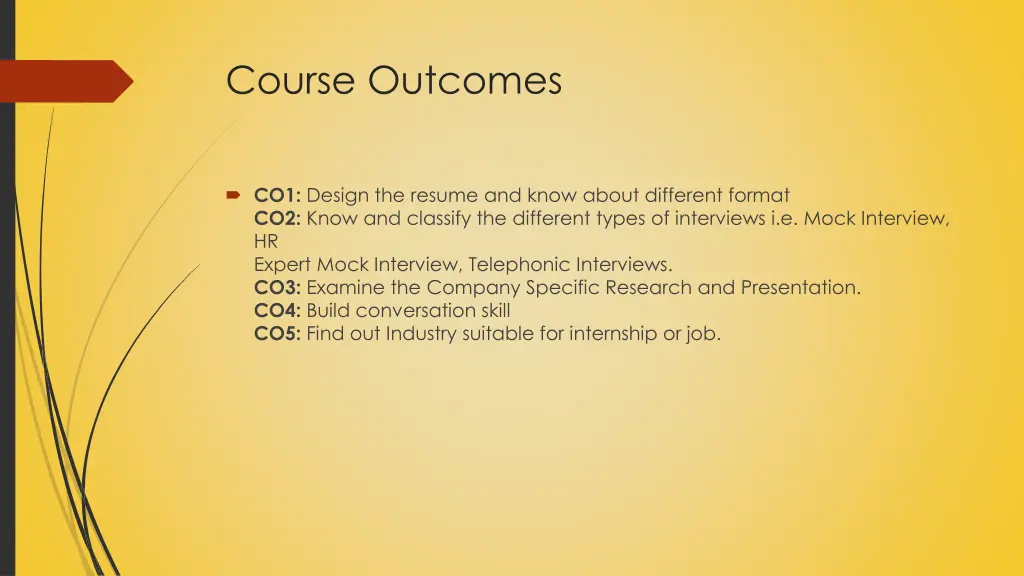 course outcomes