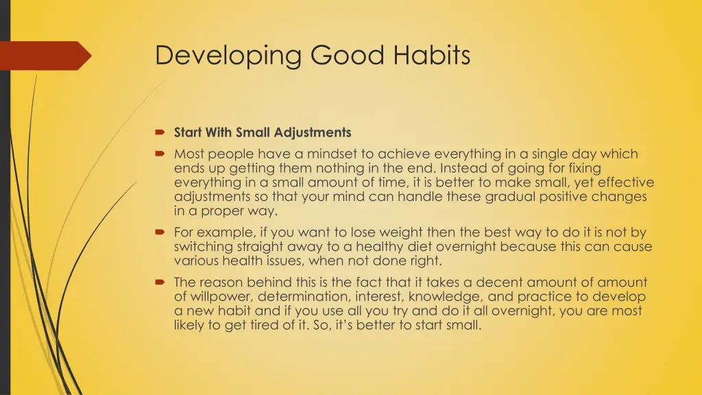 developing good habits