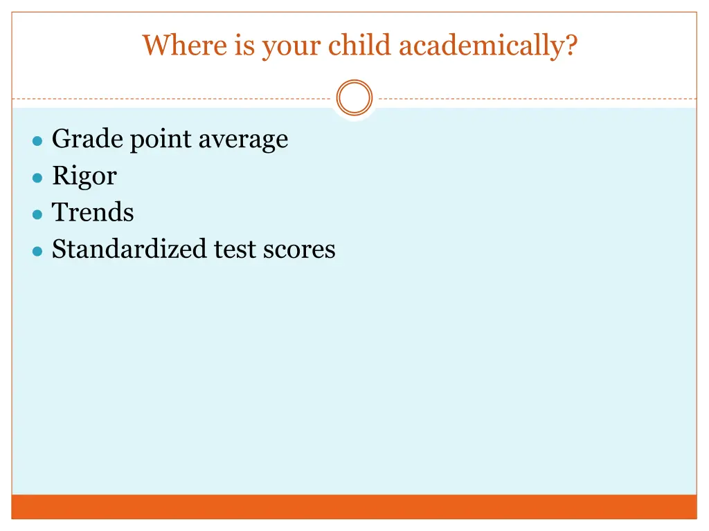 where is your child academically