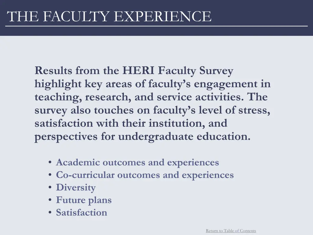 the faculty experience