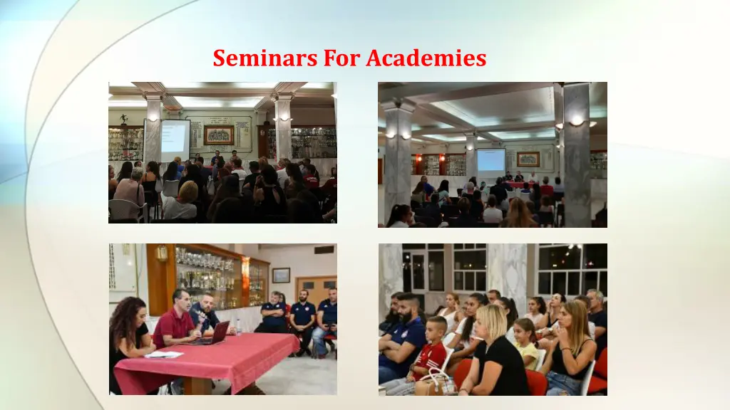 seminars for academies
