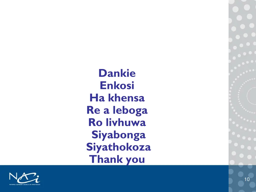 dankie enkosi ha khensa re a leboga ro livhuwa