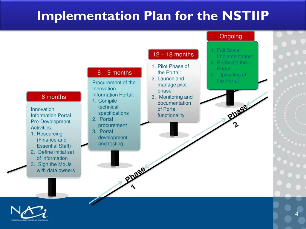 implementation plan for the nstiip