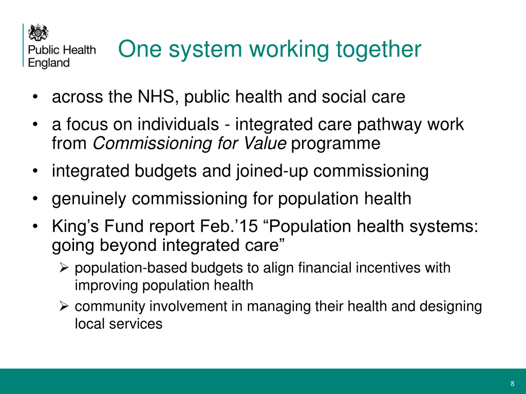 one system working together