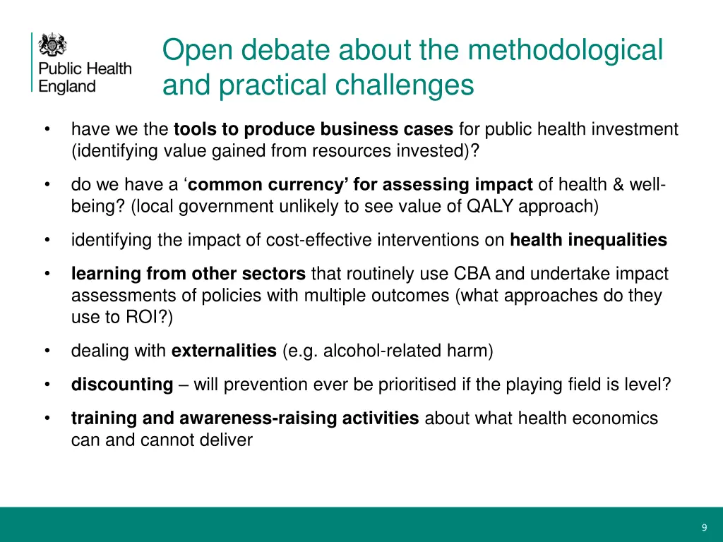 open debate about the methodological