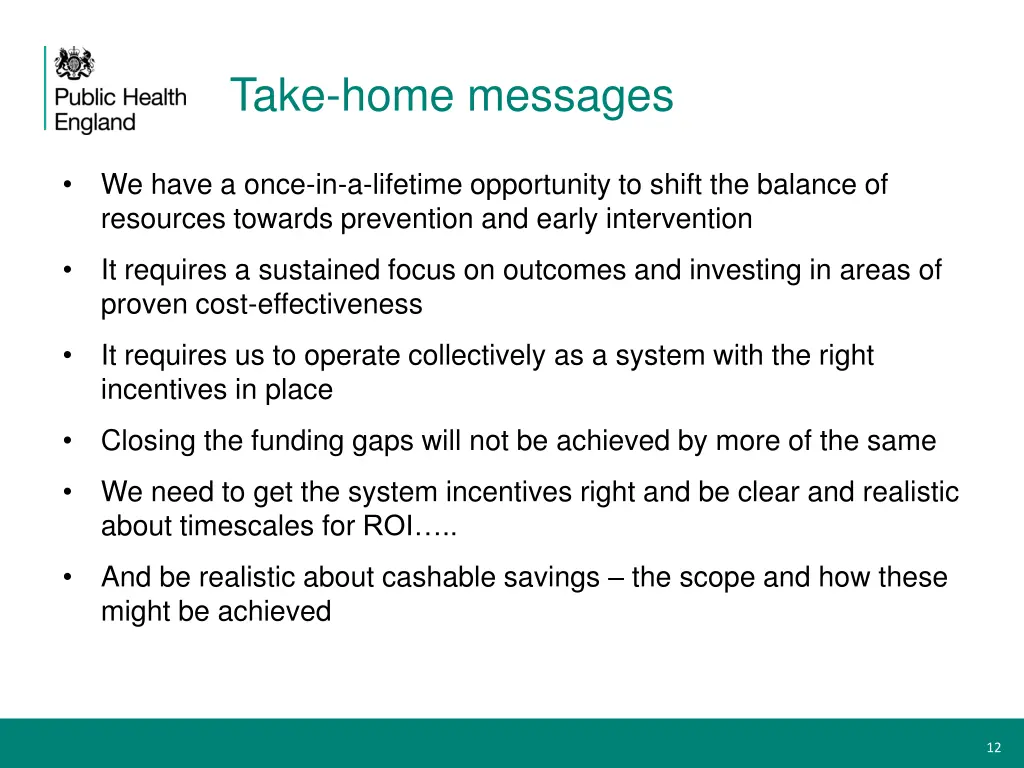 take home messages