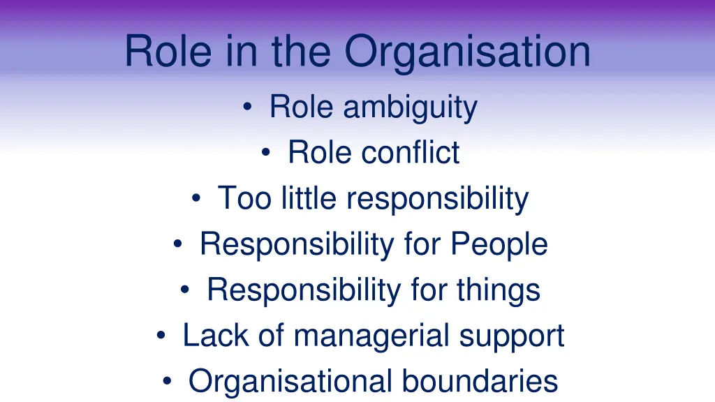 role in the organisation role ambiguity role