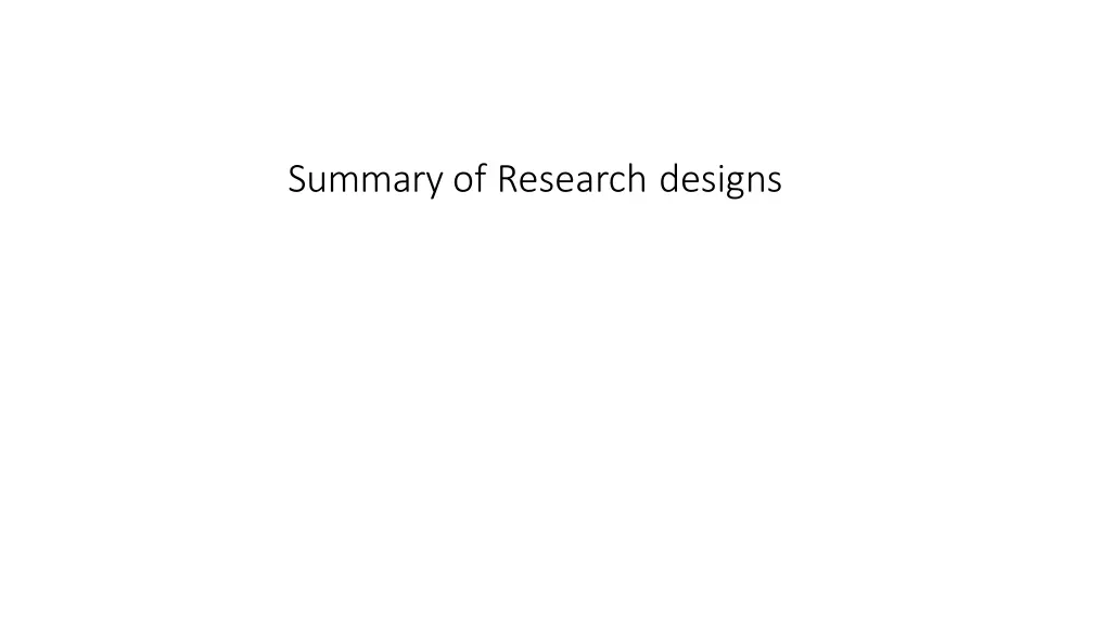 summary of research designs