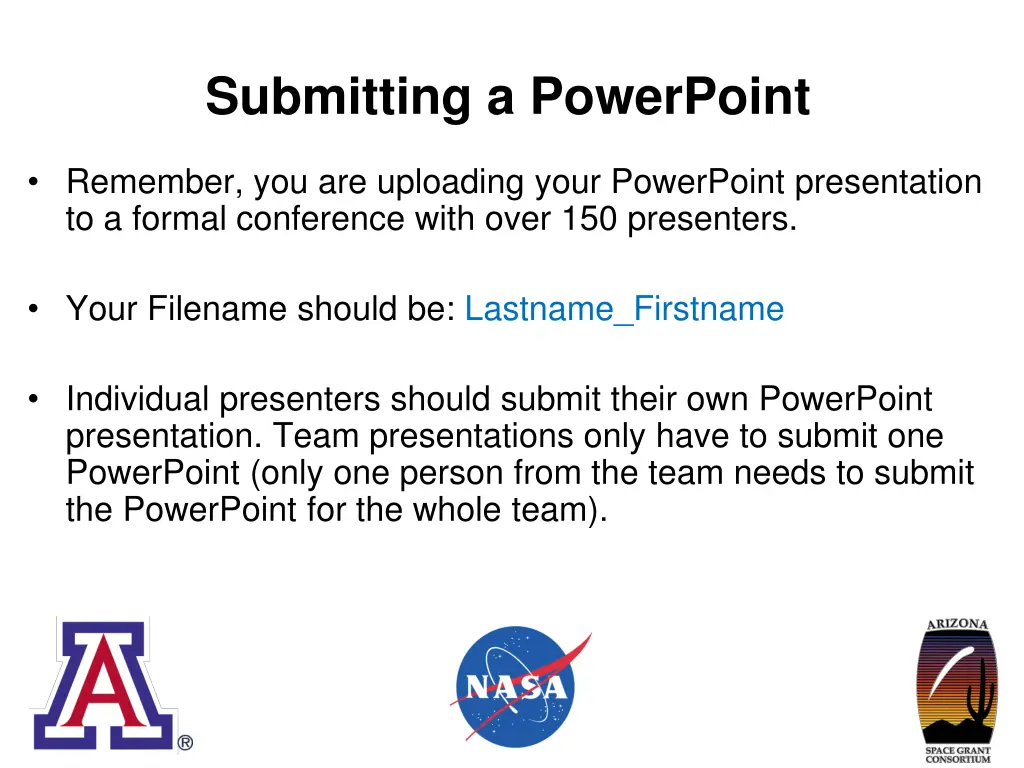 submitting a powerpoint