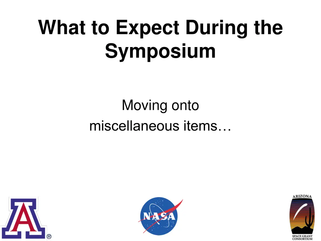 what to expect during the symposium 2