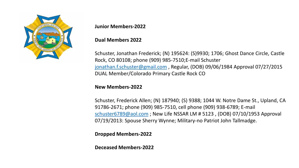 junior members 2022