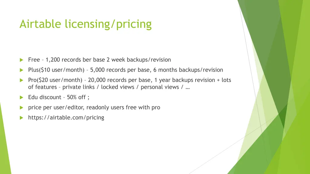 airtable licensing pricing