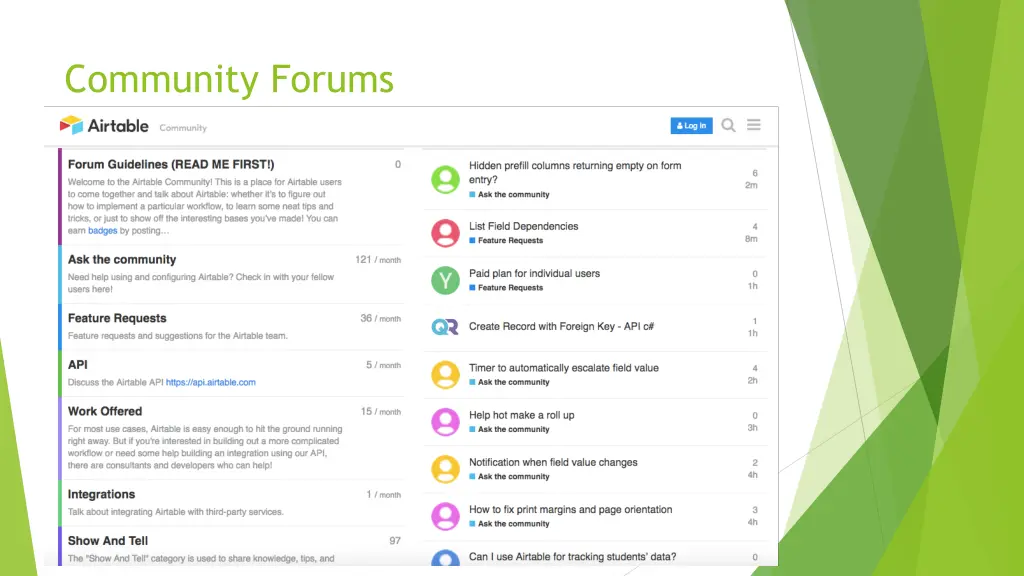 community forums