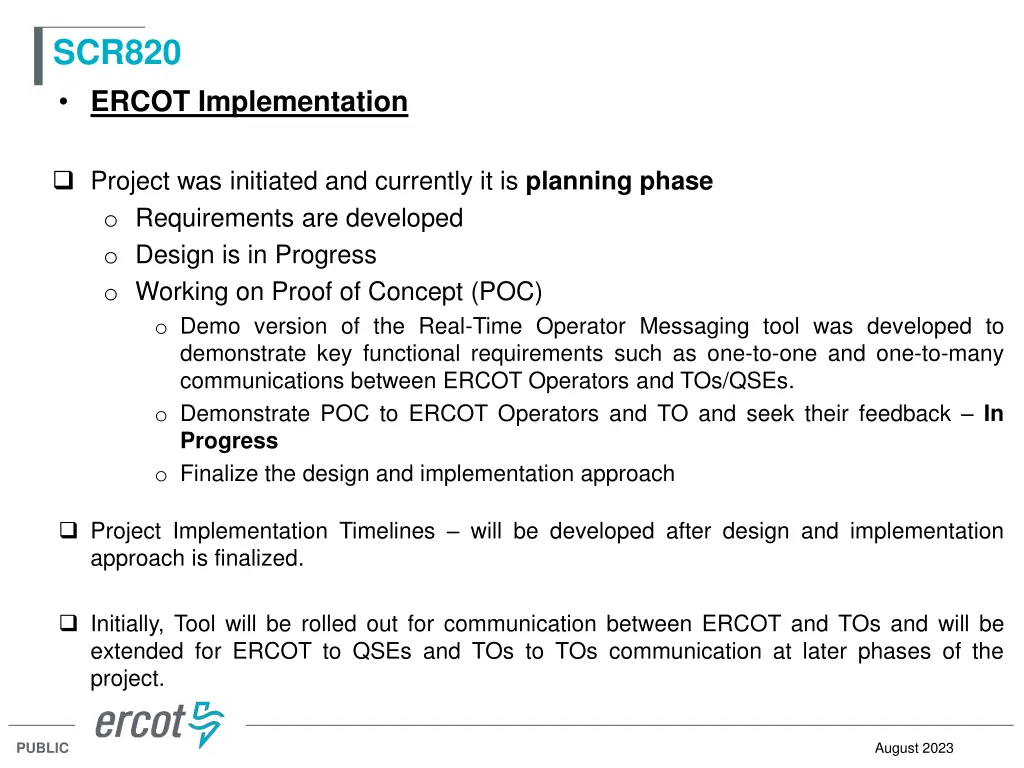 scr820 ercot implementation