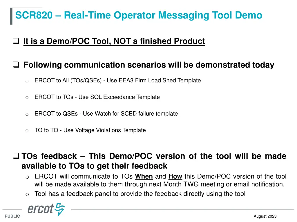scr820 real time operator messaging tool demo