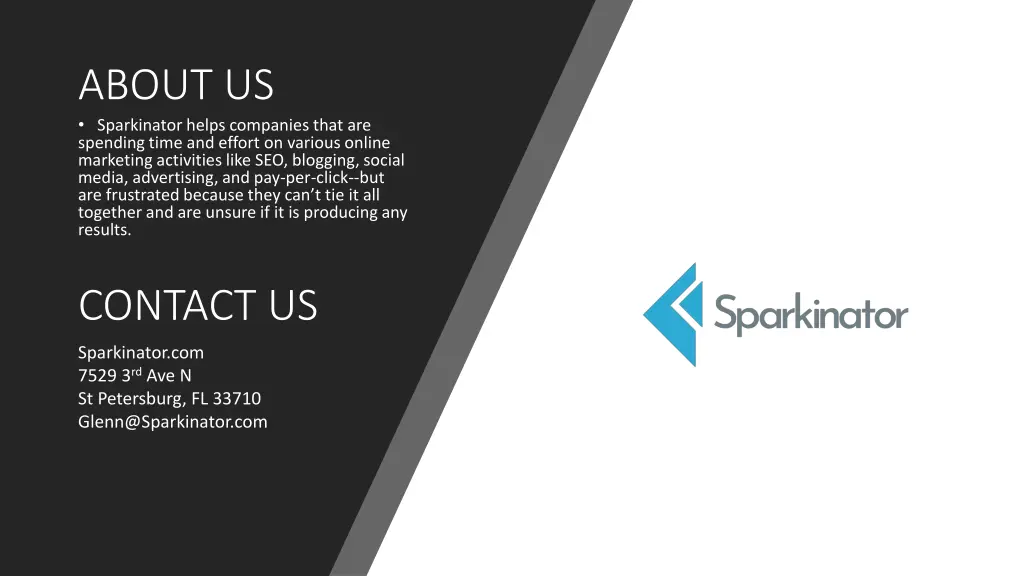about us sparkinator helps companies that