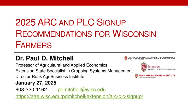 2025 arc and plc s ignup r ecommendations