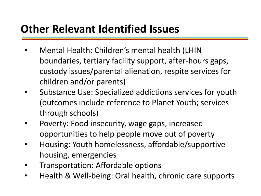 other relevant identified issues