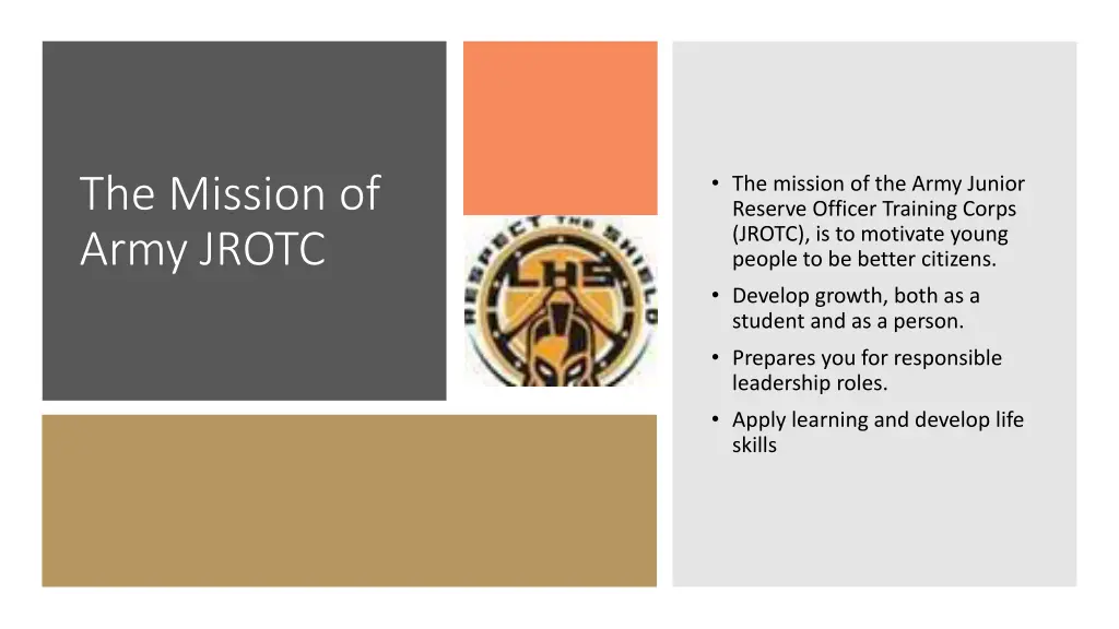 the mission of the army junior reserve officer
