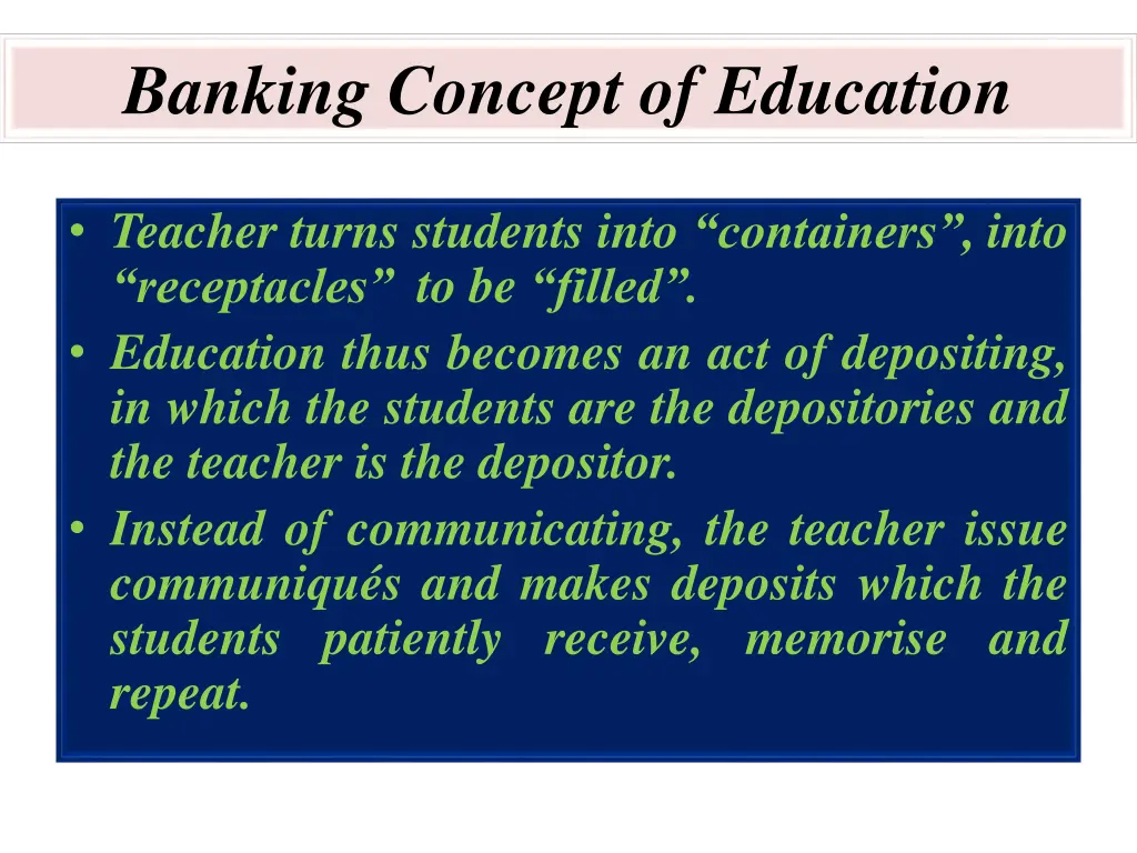 banking concept of education