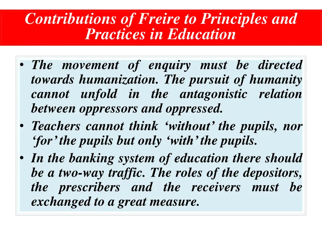 contributions of freire to principles 1