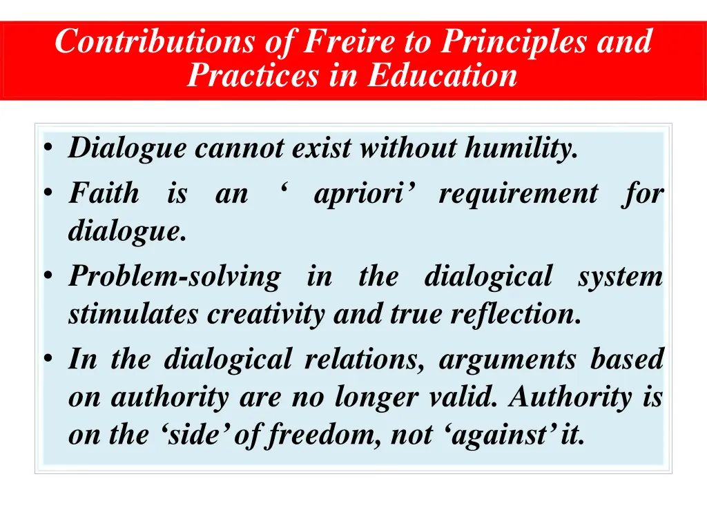 contributions of freire to principles 3