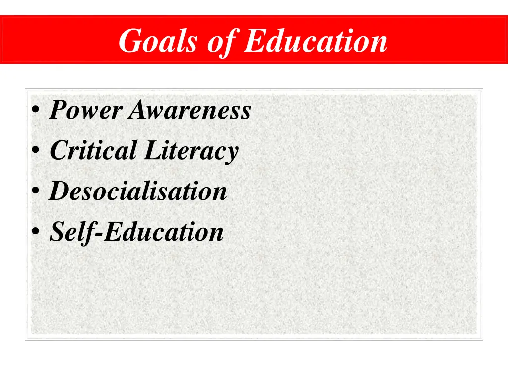 goals of education