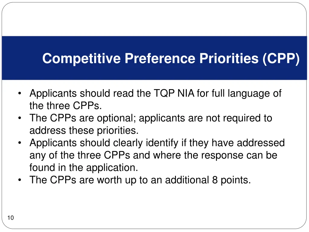 competitive preference priorities cpp