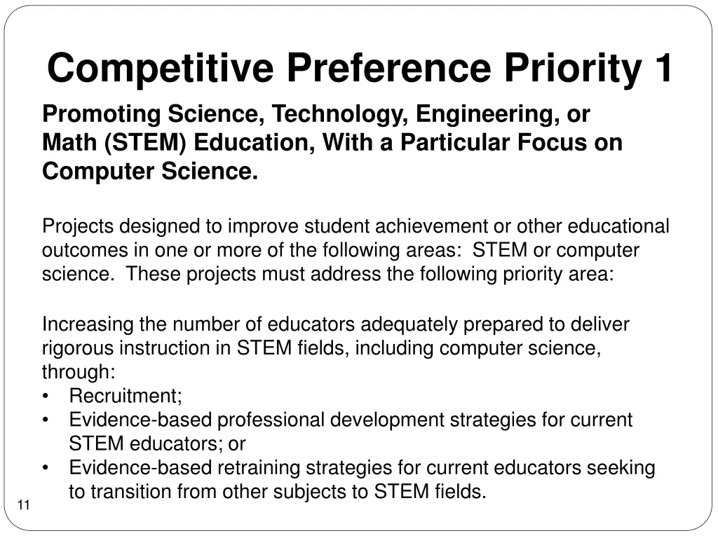 competitive preference priority 1 promoting